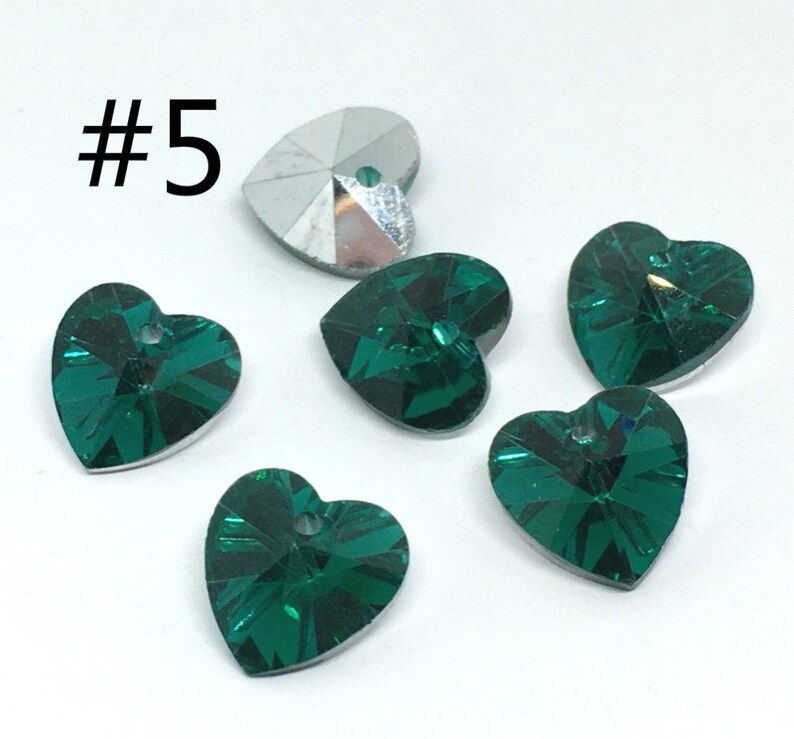 6pc 14mm Crystal Glass Heart Shape Glass Beads Bk143vpls Pick Etsy