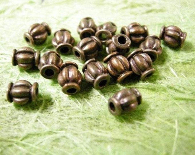 24pc lead nickel free antique copper finish metal bead-1871