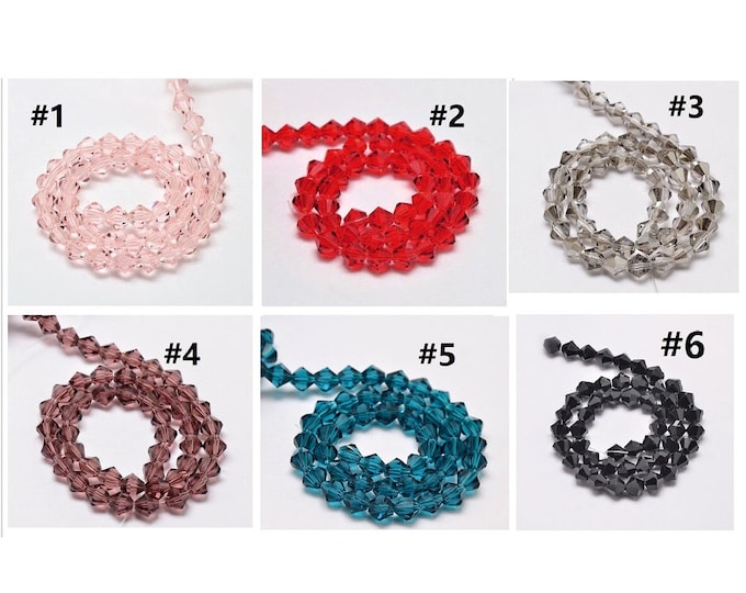 112pc 3mm bicone glass beads-pls pick your color