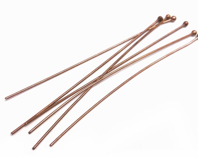 100pc  antique copper finish round head pin-pls pick a length and thickness