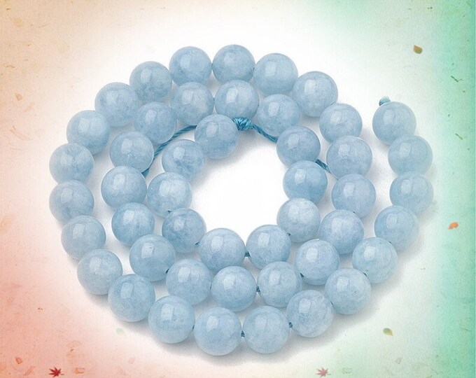 1 strand round Chalcedony in blue beads- Pls pick a size