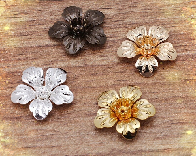 10pc 20mm brass made flower settings-pls pick a color