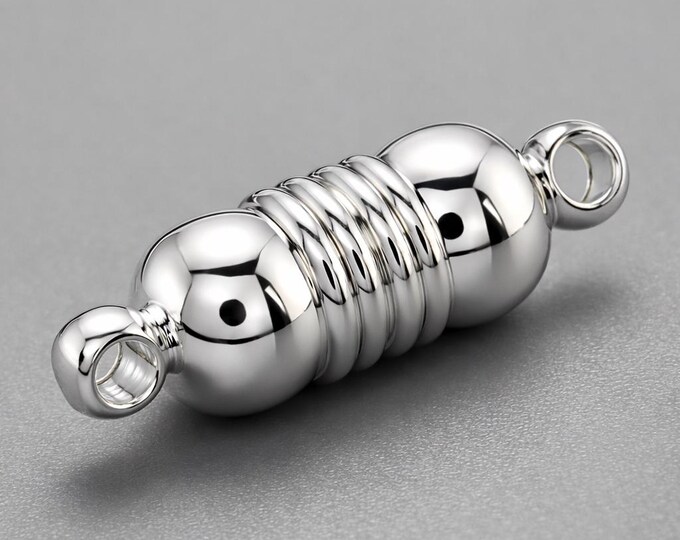 4pc Brass Made Magnetic  Clasps in silver finish 18x6mm-9359