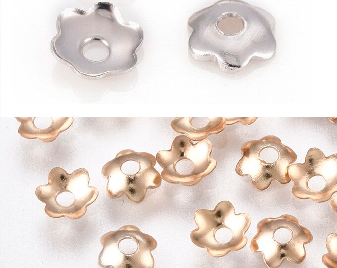 500pc iron made flower shape small  bead caps-pls pick a size and color