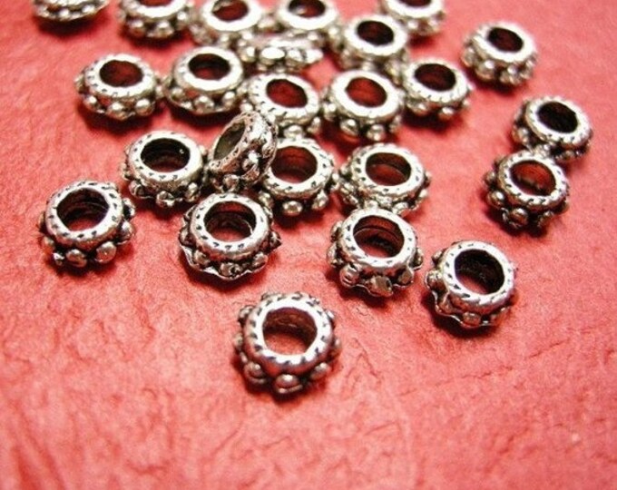 24pc 6mm antique silver finish metal bead/spacer-3533