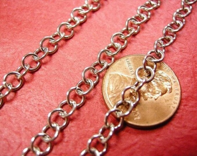 5 feet 4.8mm antique silver finish round link chain-3570