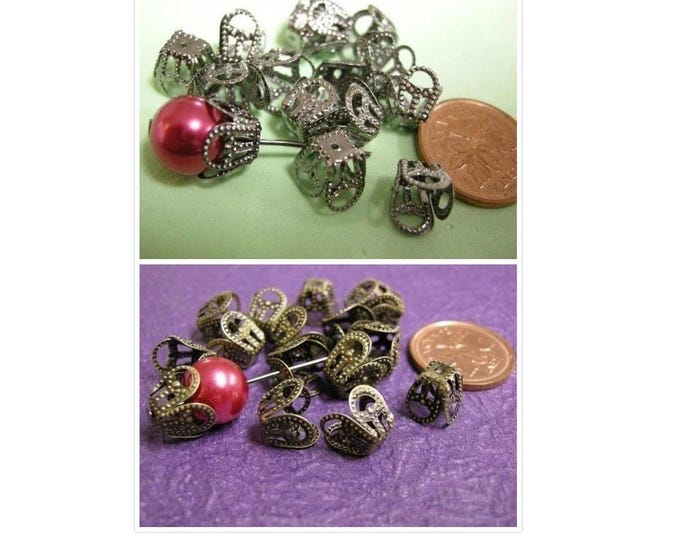 30pc filigree bendable bead caps-pls pick your color