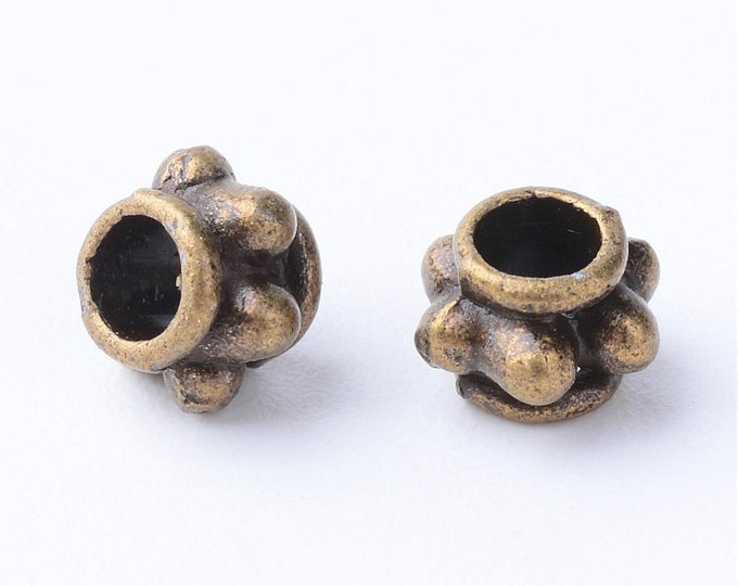 50pc 5.5x4mm antique bronze finish metal spacer/ beads-r0029