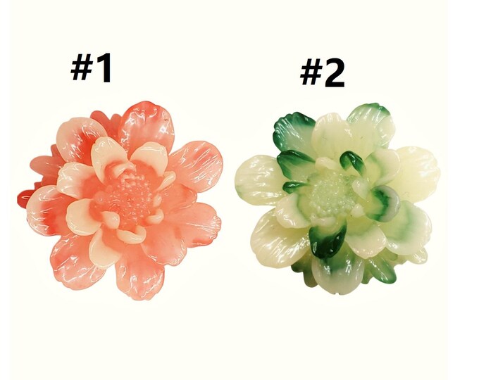 4pc 38mm flower resin cabochons -pls pick a color