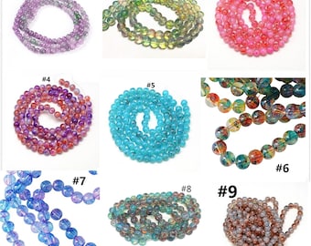 31 Inch Strand Of   Baking Painted Glass Beads Strands 8mm (100pcs)-pls pick a color