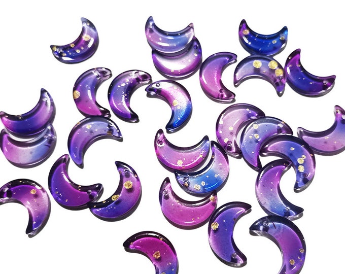 10pc 16x10mm moon shape glass charms-LL2428