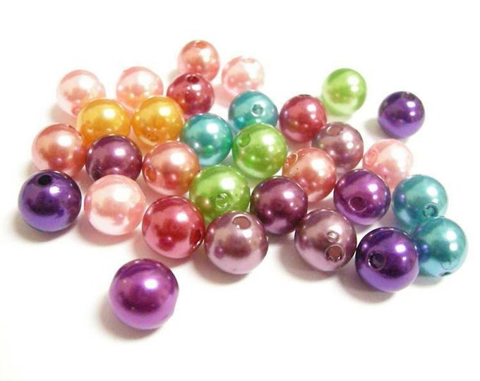 Mix Color Imitation Pearl Style Acrylic Round Beads- pls pick a size available in 10mm and 12mm