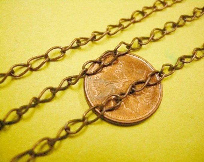 5 feet 5.5x3mm antique copper finish  unsoldered twisted chain-3588