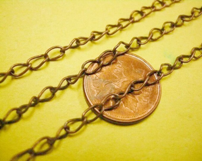 5 feet 5.5x3mm antique copper finish  unsoldered twisted chain-3588