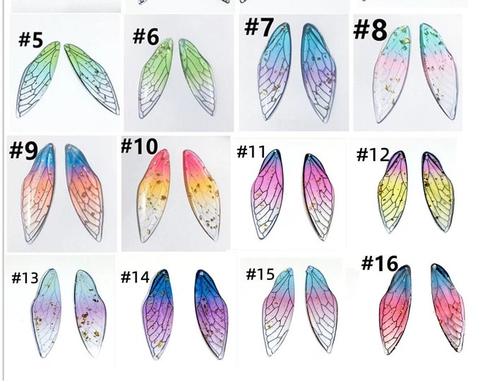 4pcs resin made insect wing charms (51x16mm) FJ147-pls pick a color