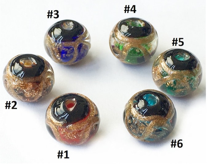 4pc 12mm handmade round lampwork glass beads -Pls pick a color