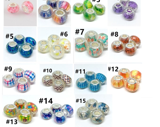 10pc  Acrylic European Beads Rondelle-pls pick a color