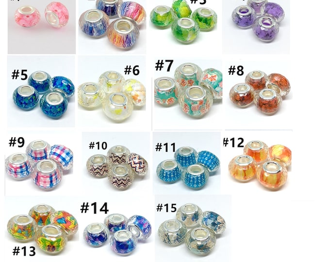 10pc  Acrylic European Beads Rondelle-pls pick a color