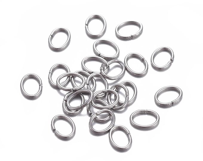100pc 5x4mm stainless steel made  oval jump rings