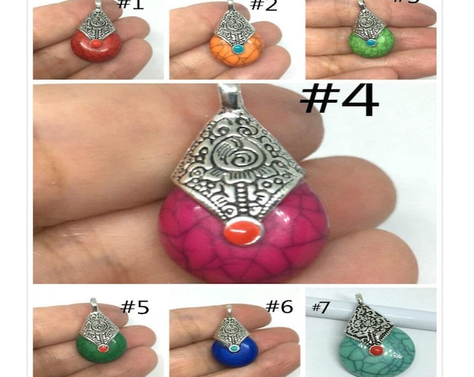 1pc 28x16mm Resin Zinc Alloy Pendant-pls pick a color