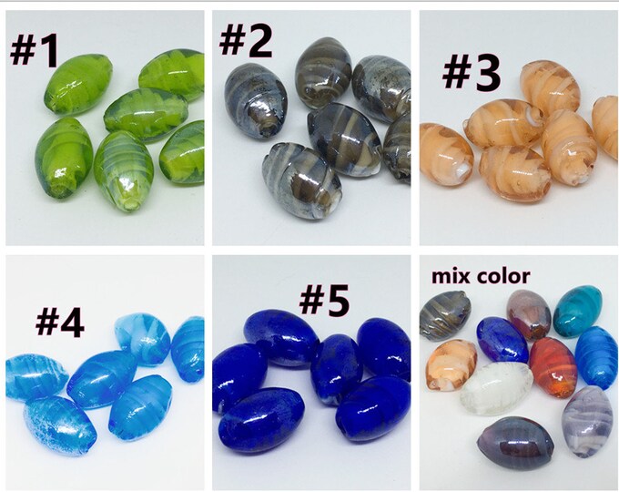 6pcs 15x11mm  oval shape lampwork glass beads 6867-pls pick a color