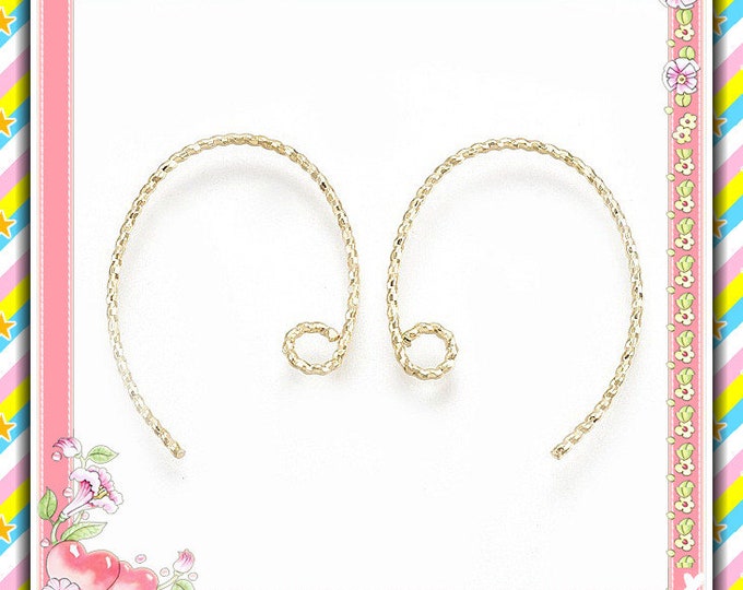 10 pieces(5 pairs) Brass Earring Hooks with Real 18K Gold Plated-TDB53