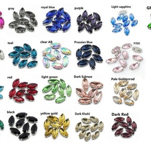 10pc 12X6mm Horse Eye Shape Glass Sew On Rhinestone Montee Beads-pls pick a color