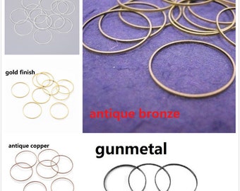 20pc 25mm  brass made smooth round ring-pls pick a color