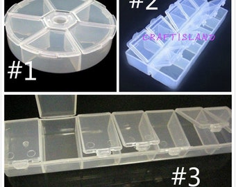 2pcs Plastic Beads Storage Boxes Container -Q41A