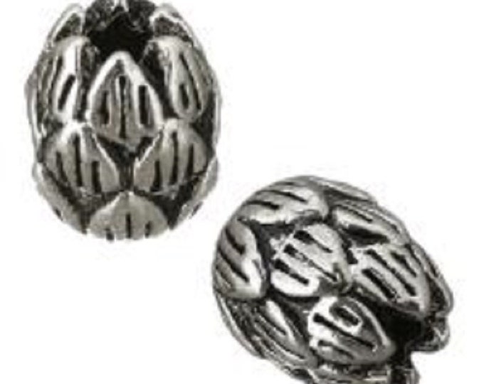 10pc 7X6mm antique silver finish metal flower beads-LL110