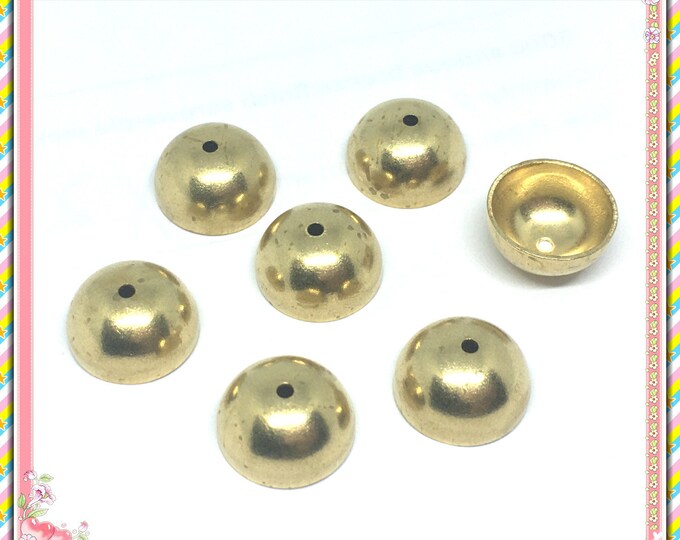 6pc 13mm brass made dome shape bead caps -LV86L