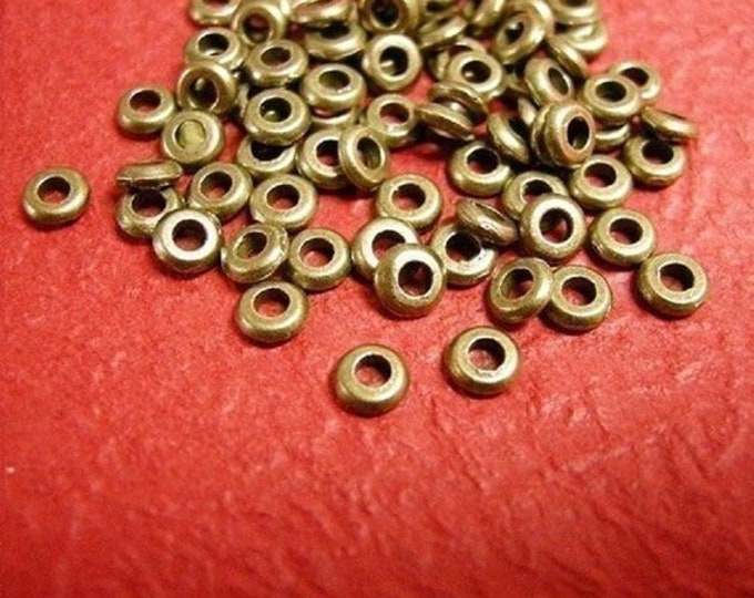 100pc  antique bronze round metal beads-pls pick a size