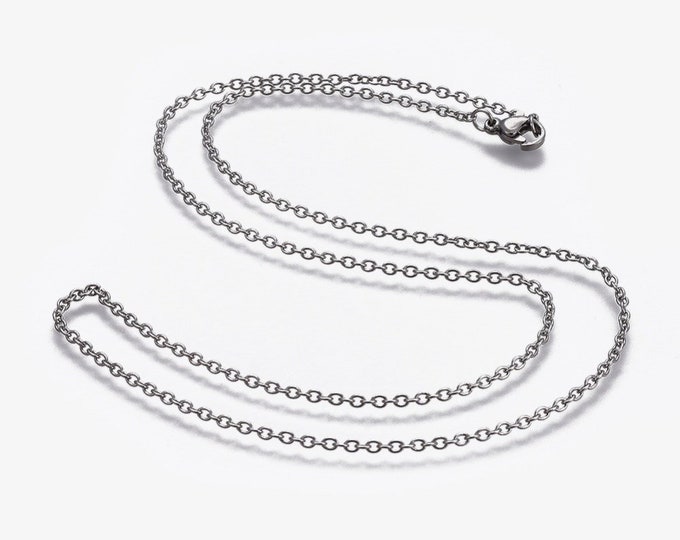 Wholesale 5 pc of  19.7 inches stainless steel cable chain(2.5x2mm) necklaces -Fm10