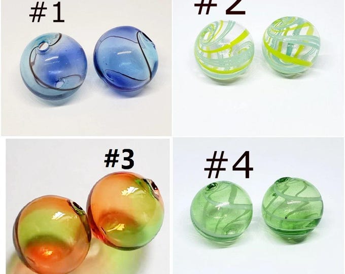 4pc 20mm handmade blown glass fancy beads-pls pick a color