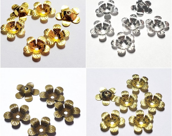 20pc 11mm brass made flower bead caps LL2049-pls pick a color