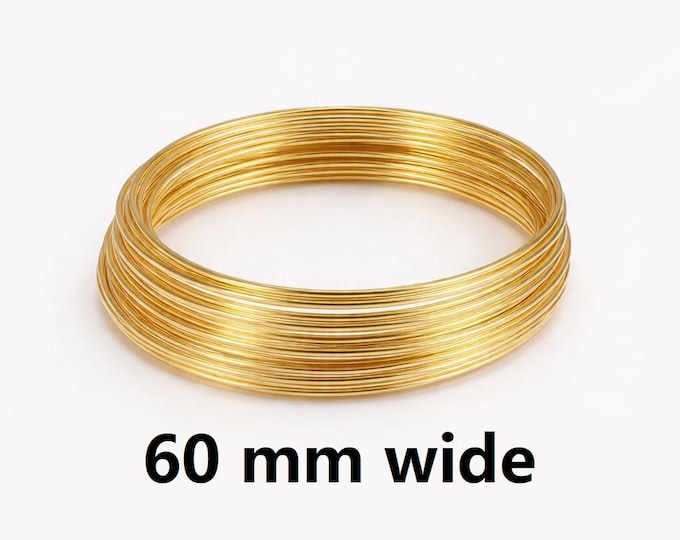 50 Circles Steel Memory Wire Bracelet Making  0.6mm thickness Gold finish