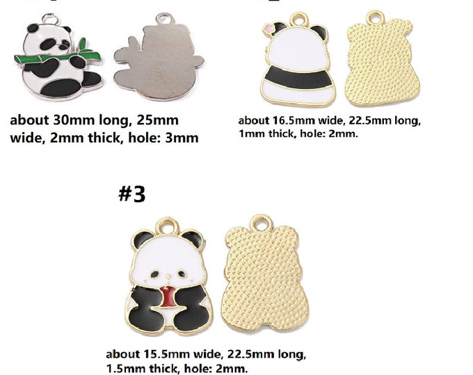 4pc alloy with enamel cute panda pendants-pls pick a style