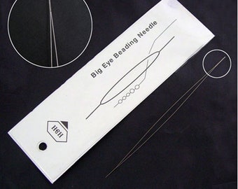 1pc Stainless Steel Big Eye Beading Needle-pls pick a length