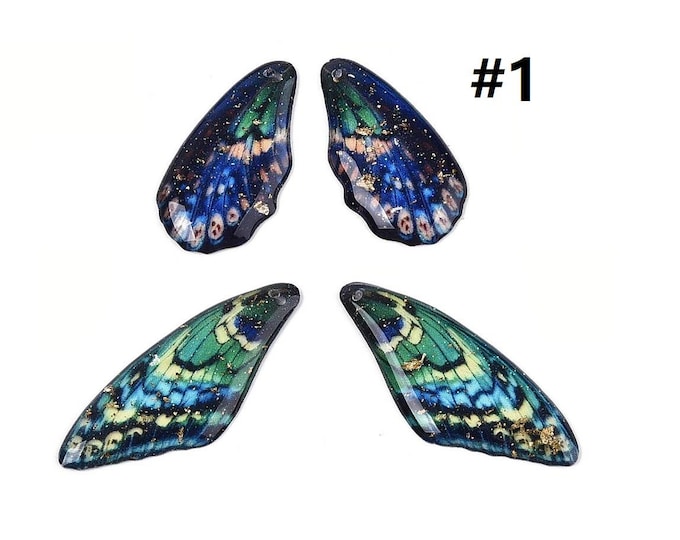 4pcs set resin made insect wing charms-pls pick a color