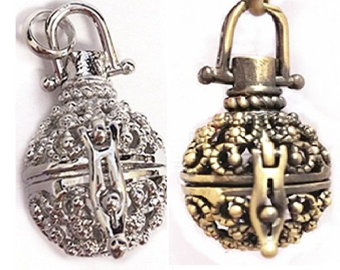 2PC fancy antique metal prayer box pendant-pls pick your color