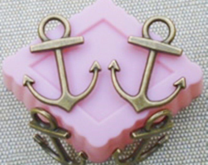 10pc 14x13mm antique bronze finish anchor pendant-4802p