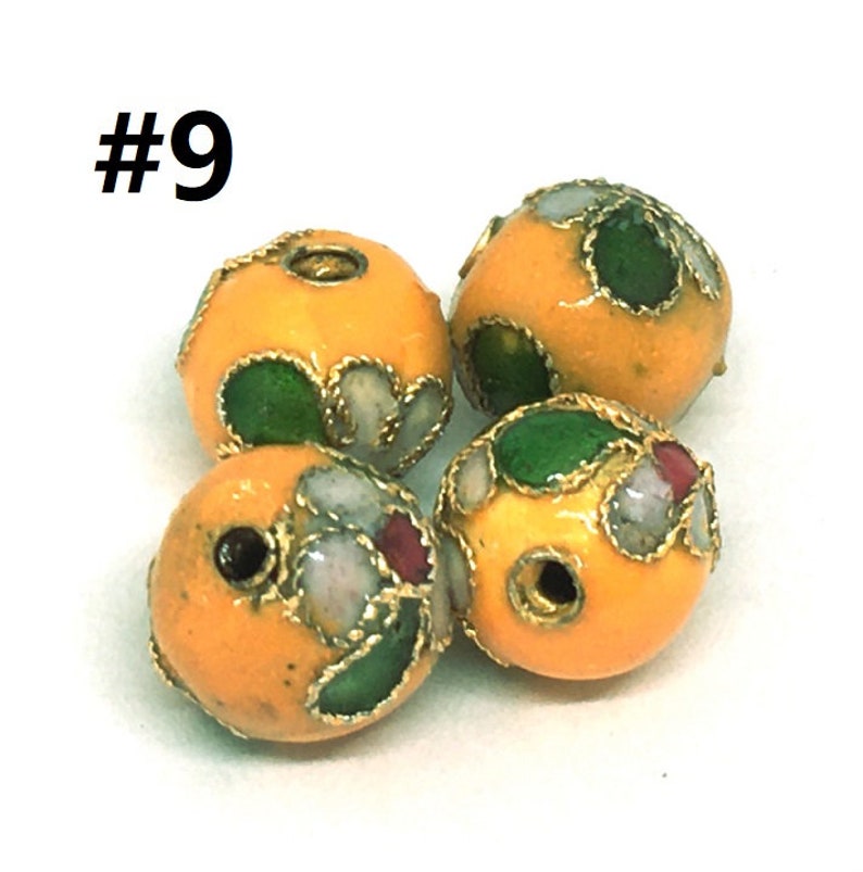 10pc 10mm round Cloisonne beads-pls pick a color #9 -TDB2