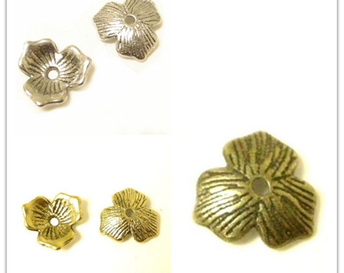 12pcs 11mm metal flower bead caps-pls pick a color