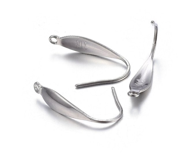 10pc 316 Stainless Steel Earring Hooks-lv125