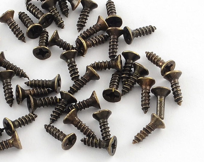 50pc antique bronze finish small screws-pls pick a size