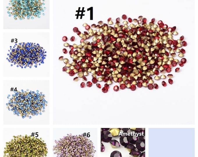 Wholesale 1440pc Machine Cut Pointed back Foil Rhinestone 2.7-2.8mm SS10-pls pick a color