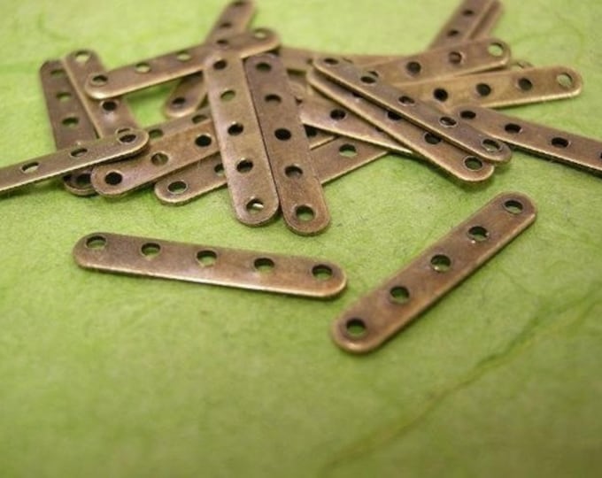 50pc antique bronze finish metal 5 hole spacer bars-1047