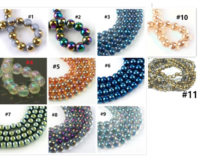 200pc 4mm Electroplate Glass Beads Strand-pls pick a color