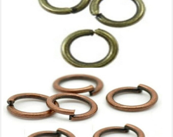 100pc 6mm antique finish jump rings gauge 17-pls pick a color