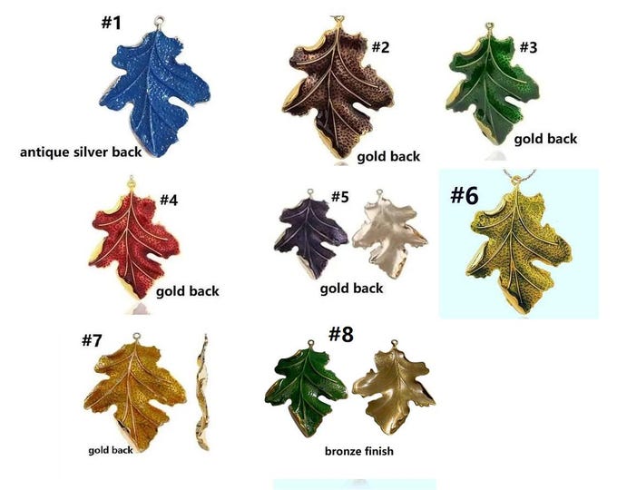 1pc 67x51mm zinc alloy enamel leaf pendant-pls pick a color
